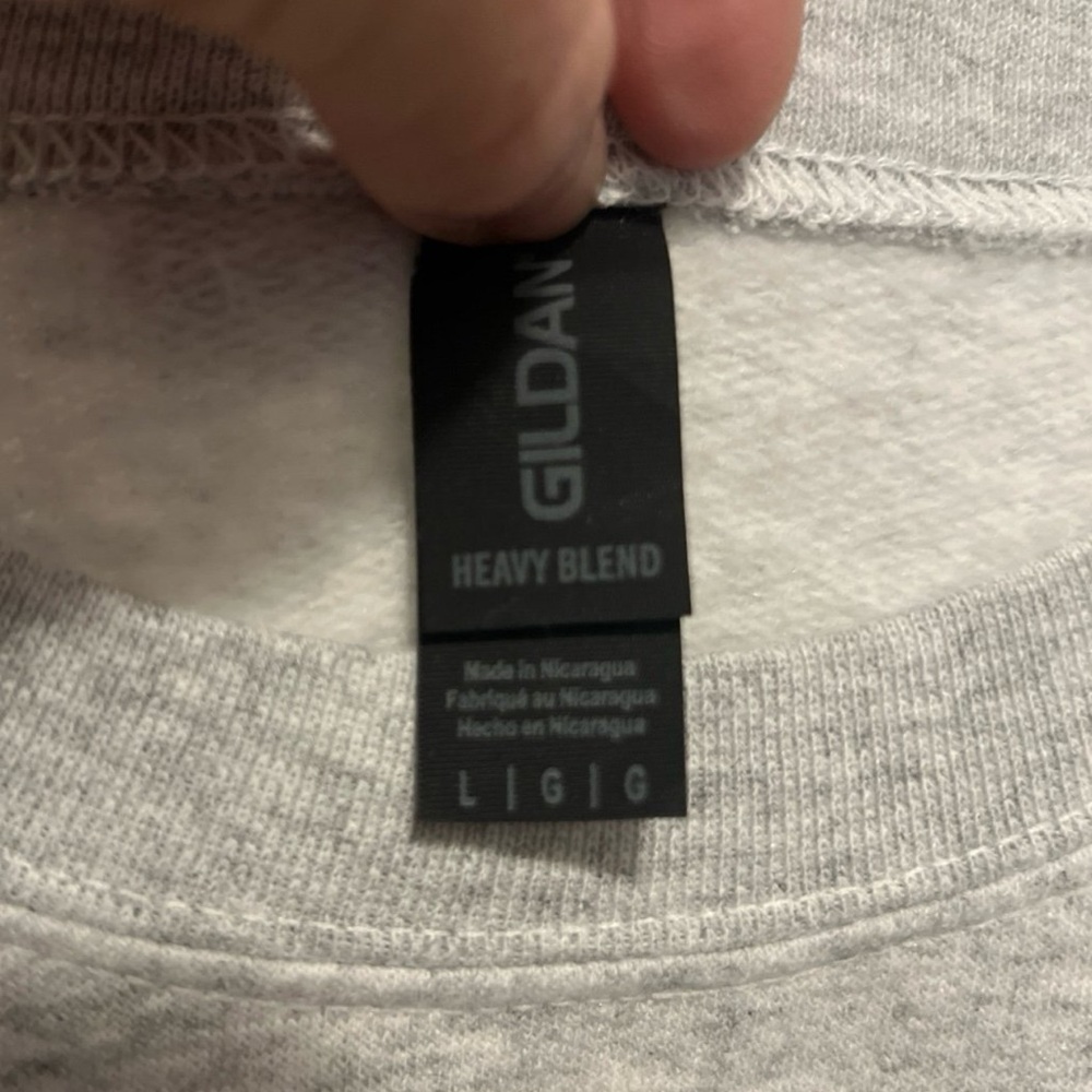 DIOR-ABLE PINK PERFUME POP ART//GRAY GILDAN SWEATSHIRT//SIZE LARGE//PINK & BLACK - Picture 4 of 5